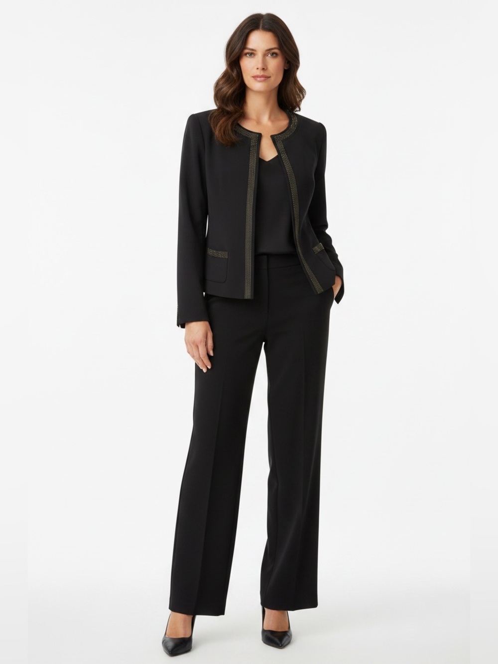 Elie Tahari Black Silk Blazer Size 8